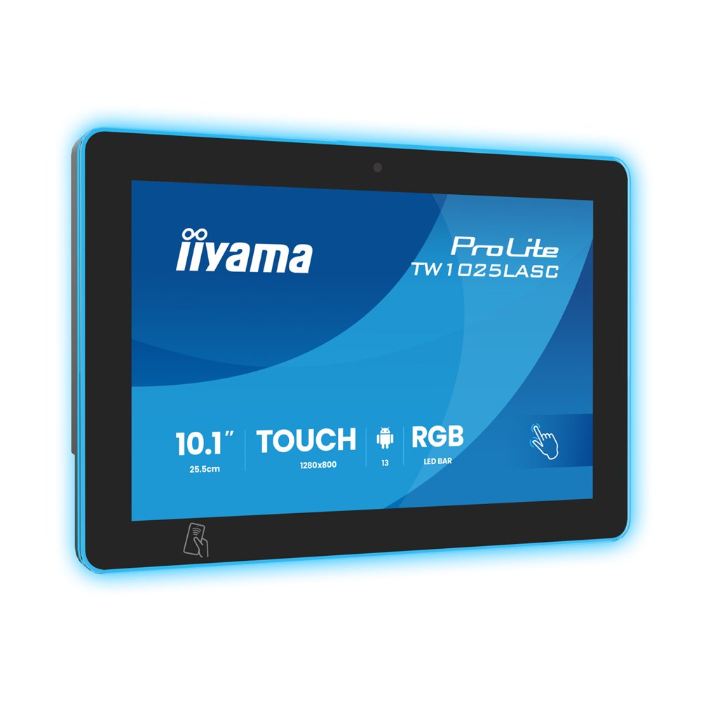 iiyama prolite tw1025lasc-b3pnr pantalla para pc 25,6 cm (10.1") 1280 x 800 pixeles wxga led pantalla táctil multi-usuario negro