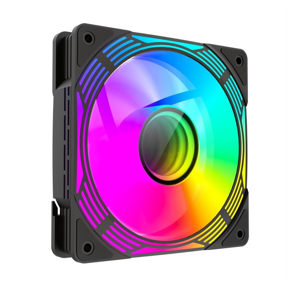 ventilador gm 12cm adicional gaming chasis argb reversed silencioso black