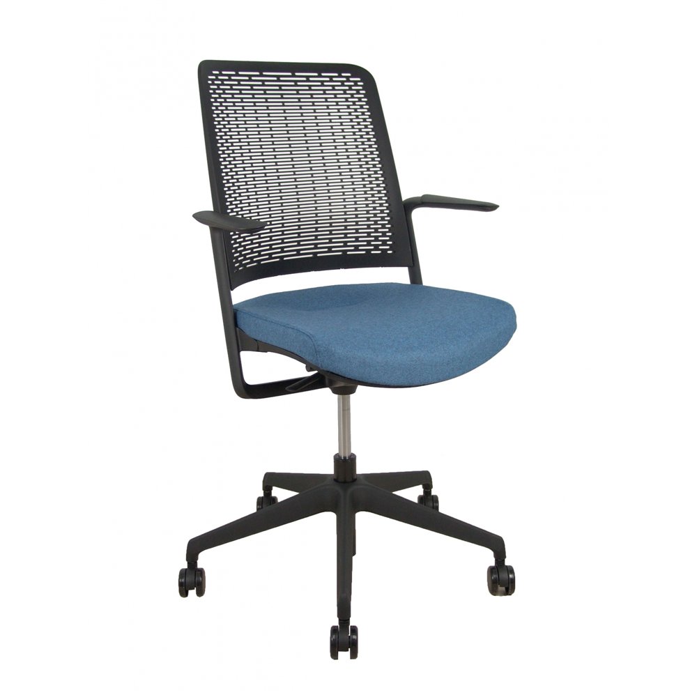 piqueras y crespo silla withme negra asiento blazer azul petróleo