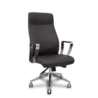 piqueras y crespo sillón dirección ergo540 sincro similpiel marron oscuro base cromo ruedas cromadas