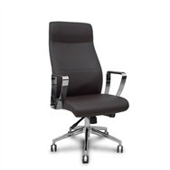 piqueras y crespo sillón dirección ergo540 sincro similpiel marron oscuro base cromo ruedas cromadas