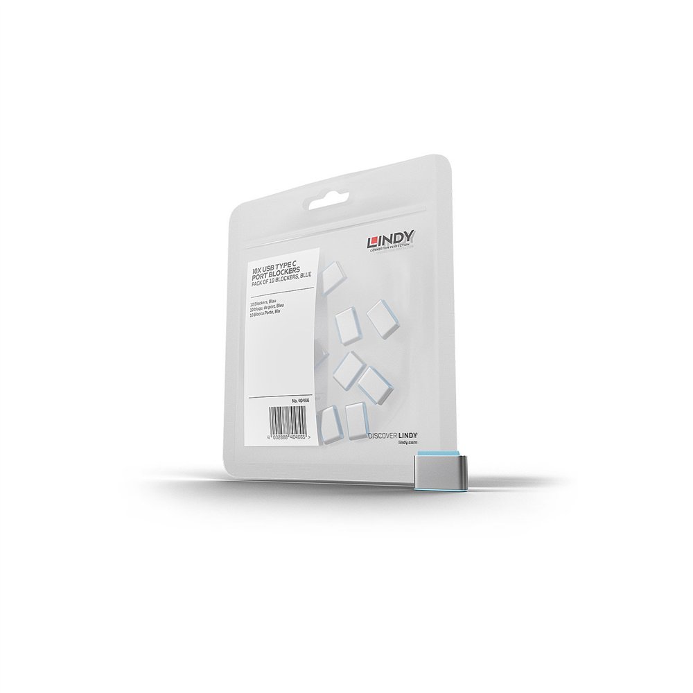 lindy 40466 bloqueador de puerto usb tipo c azul acrilonitrilo butadieno estireno (abs) 10 pieza(s)