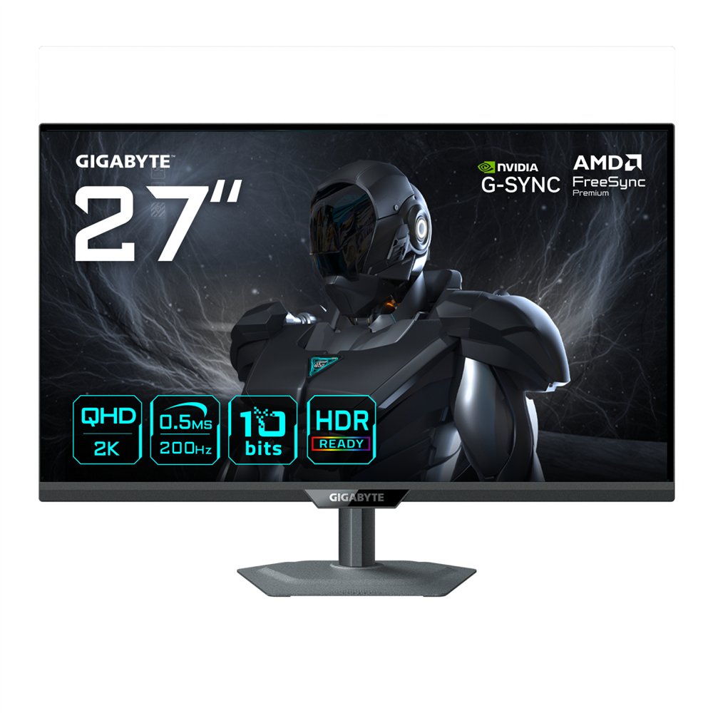 gigabyte g27q20 monitor gaming 27” qhd - 2560 x 1440, 200hz, 0.5ms, compatible con g-sync, freesync premium, hdr10, hdmi 2.0, di