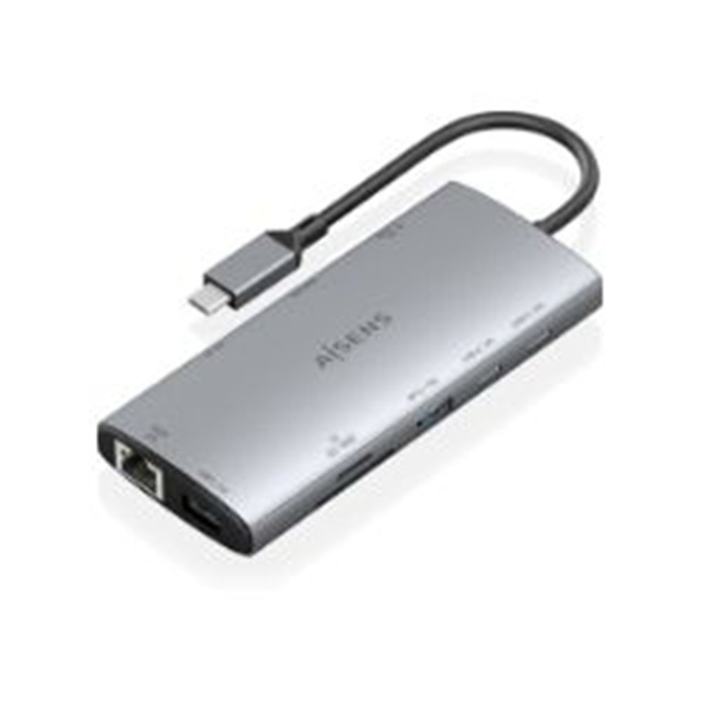 docking aisens 10en1 usb-c gris (asuc-10p050-gr)
