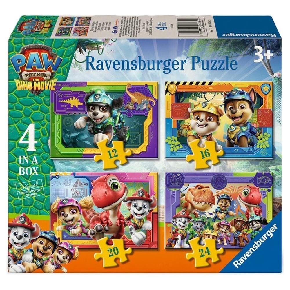 puzzle dino movie patrulla canina paw patrol 12-16-20-24pzs