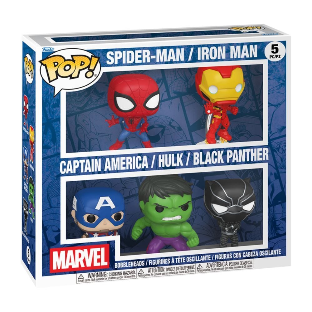 blister 5 figuras pop marvel