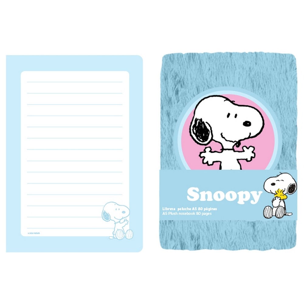cuaderno peluche a5 snoopy