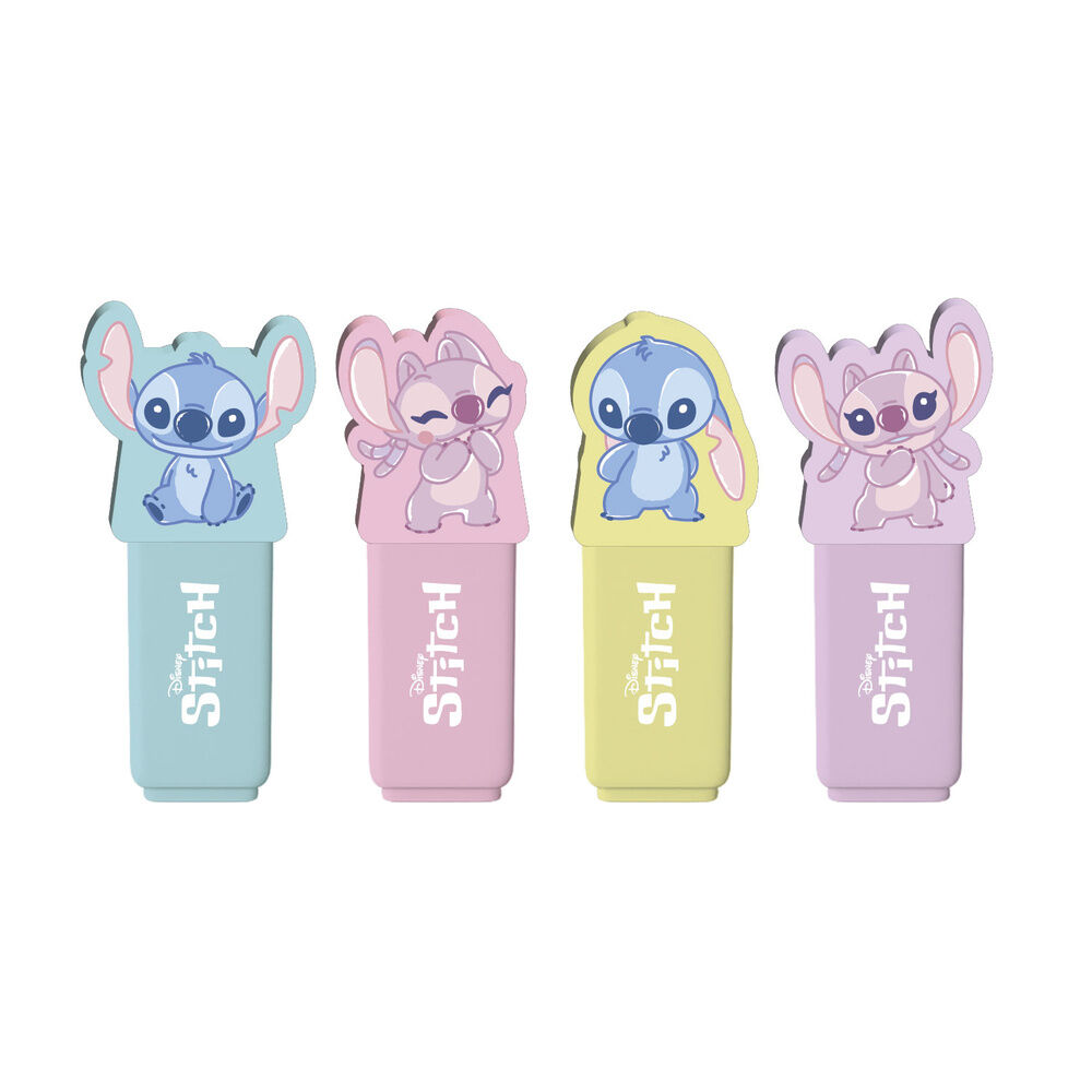 set 4 subrayadores topper stitch disney