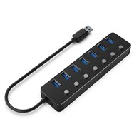gembird uhb-u3p7p-01 hub de interfaz usb 3.2 gen 1 (3.1 gen 1) type-a 5000 mbit/s negro