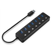 gembird uhb-u3p7p-01 hub de interfaz usb 3.2 gen 1 (3.1 gen 1) type-a 5000 mbit/s negro