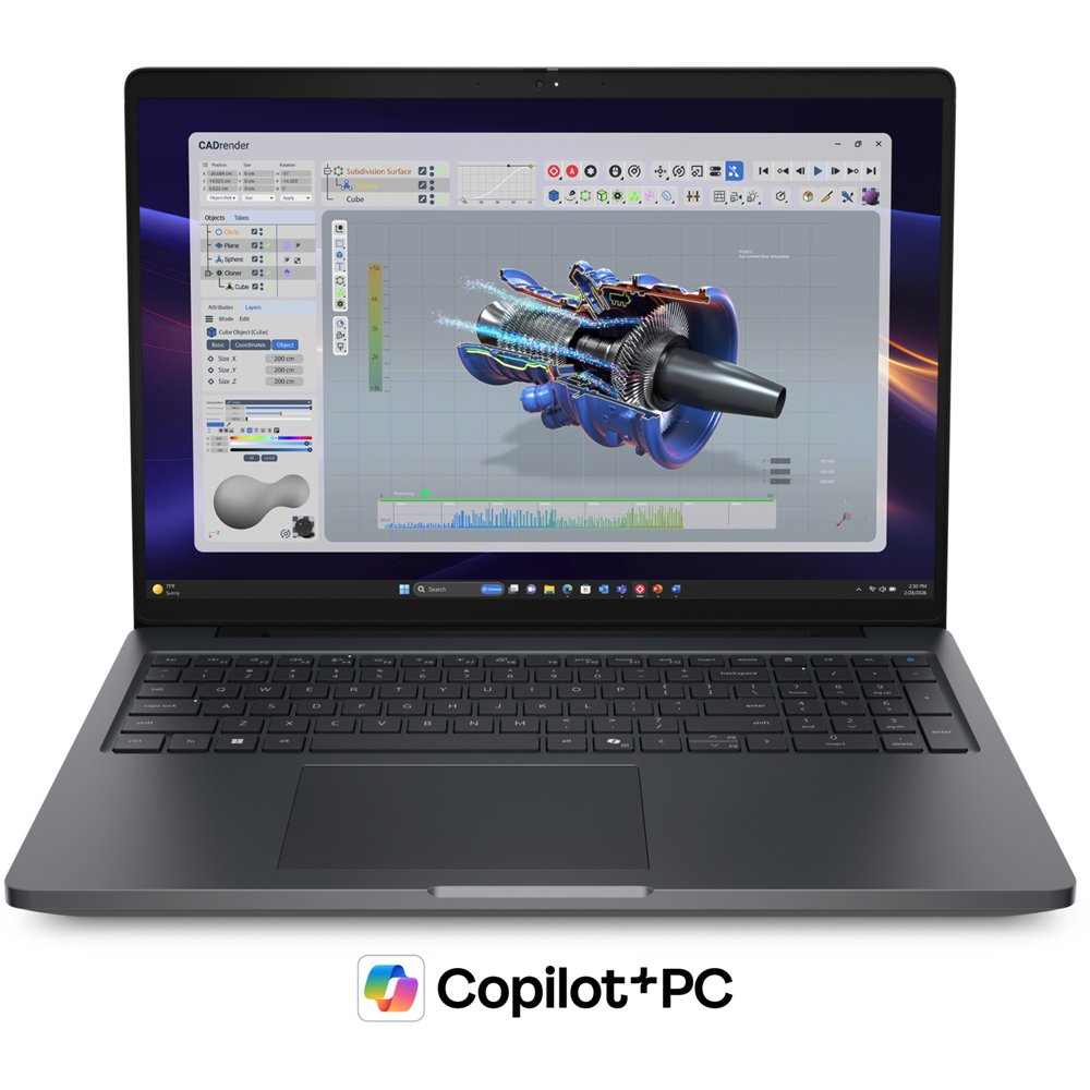 dell pro precision 5 16 pw516261 copilot+ pc intel core ultra 7 366h portátil 40,6 cm (16") full hd+ 32 gb lpddr5x-sdram 1 tb ss