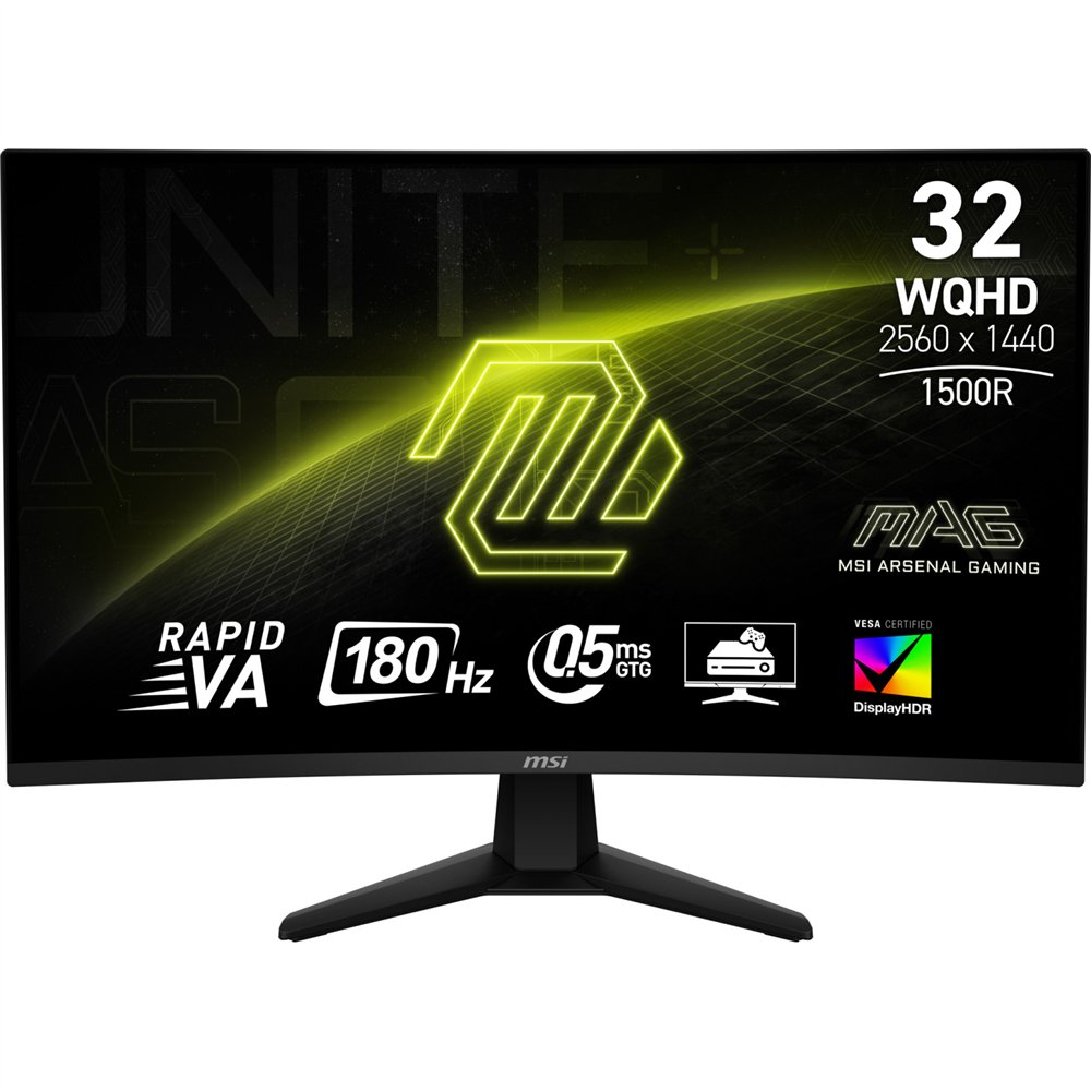 msi mag 32cq6f pantalla para pc 80 cm (31.5") 2560 x 1440 pixeles wide quad hd negro