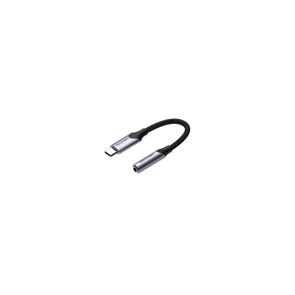vention bgjha cable de audio 0,1 m 3,5mm usb tipo c negro, gris