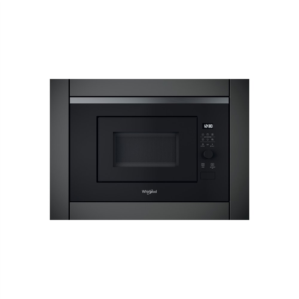 whirlpool wmf201g microondas con grill 20l 800w acero inoxidable negro