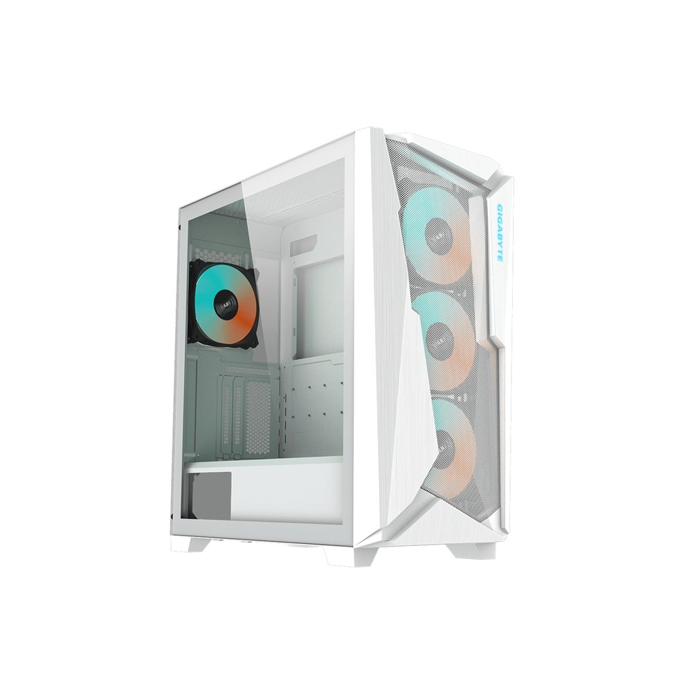 gigabyte c301 glass white carcasa de ordenador midi tower blanco