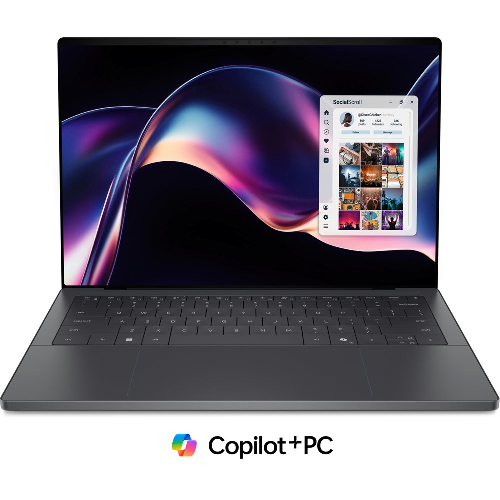 dell xps 14 da14260 copilot+ pc intel core ultra x7 358h portátil 35,6 cm (14") pantalla táctil 2.8k 32 gb lpddr5x-sdram 1 tb ss