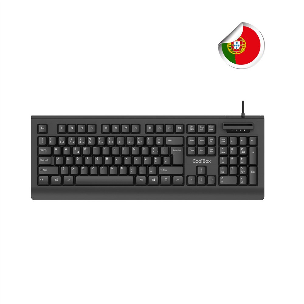 coolbox coo-tec04dnipt teclado hogar / oficina usb portugués negro