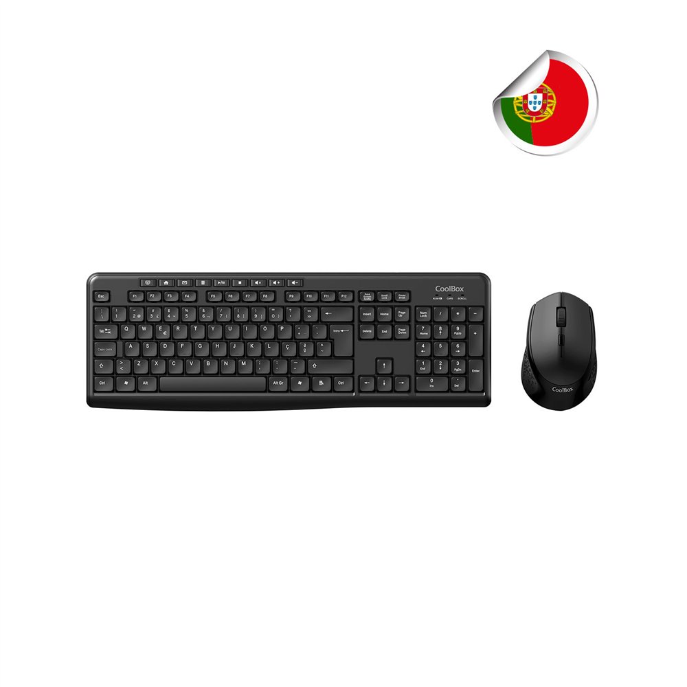 coolbox kit de teclado y raton inalambrico multimedia en portugues
