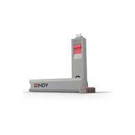 lindy 40425 bloqueador de puerto bloqueador de puerto + clave usb tipo c rosa 5 pieza(s)
