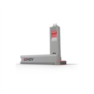 lindy 40425 bloqueador de puerto bloqueador de puerto + clave usb tipo c rosa 5 pieza(s)