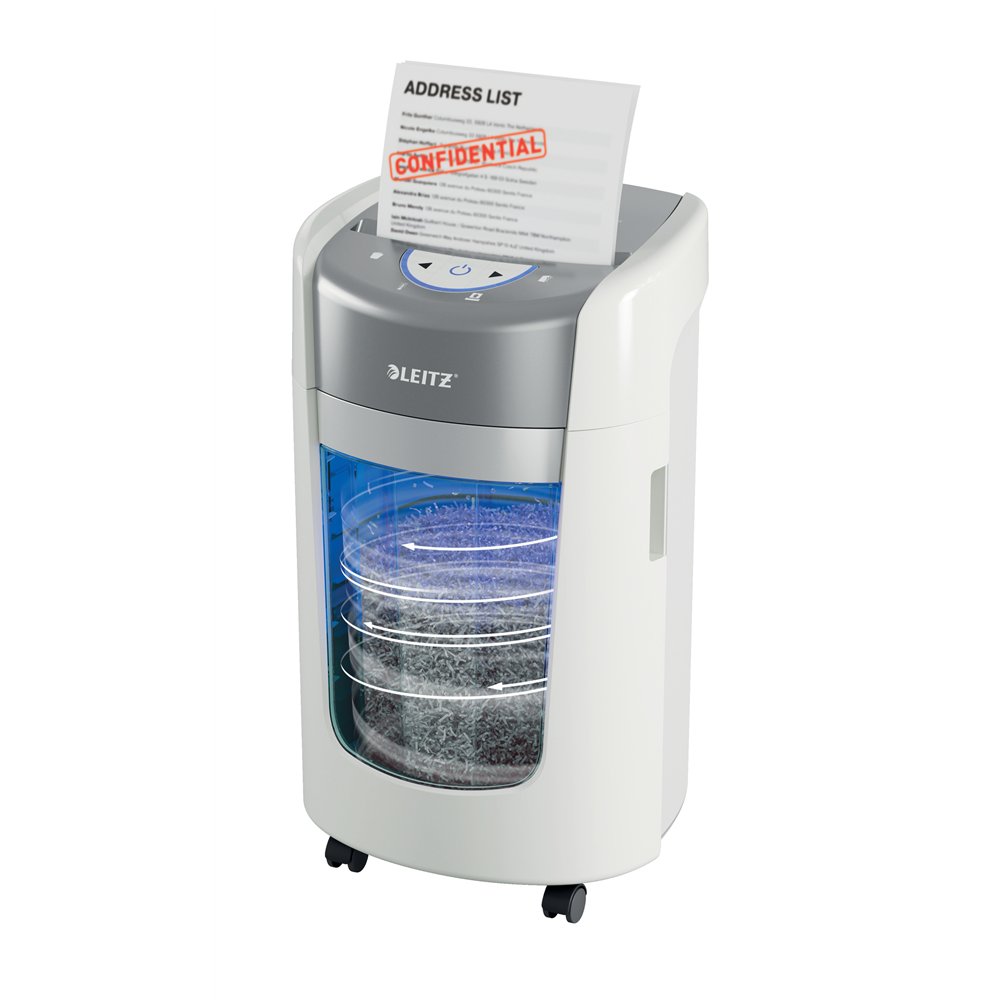 leitz iq optimax home office 225 triturador de papel microcorte 58 db gris, blanco