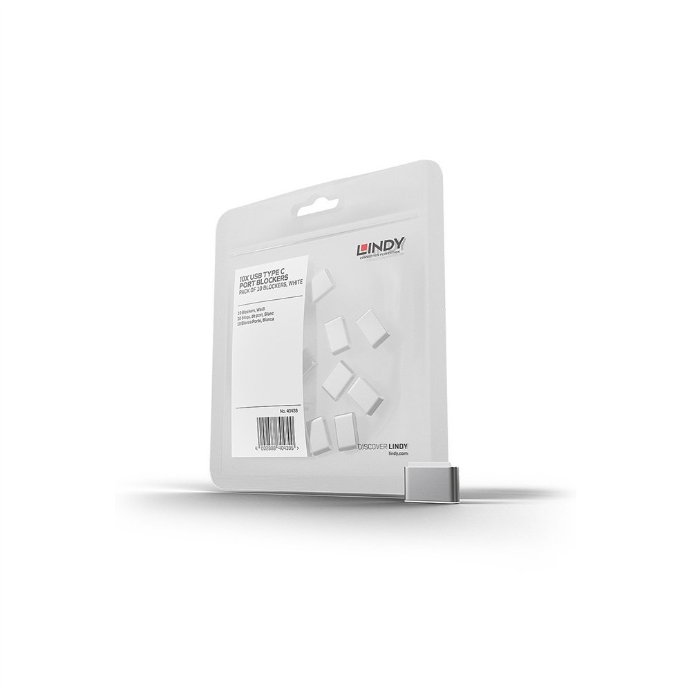lindy 40439 bloqueador de puerto usb tipo c blanco 10 pieza(s)