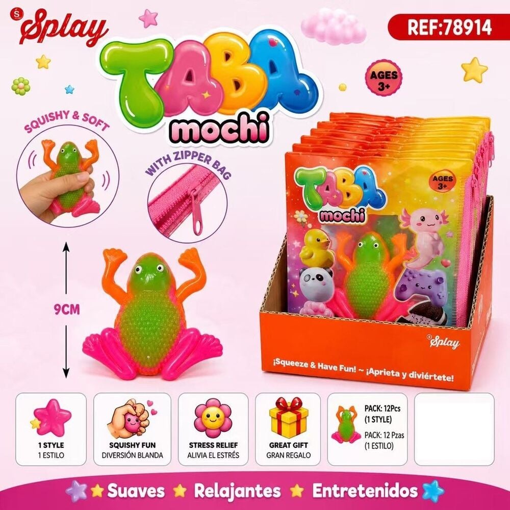 juguete antiestres taba mochi rana 9cm surtido