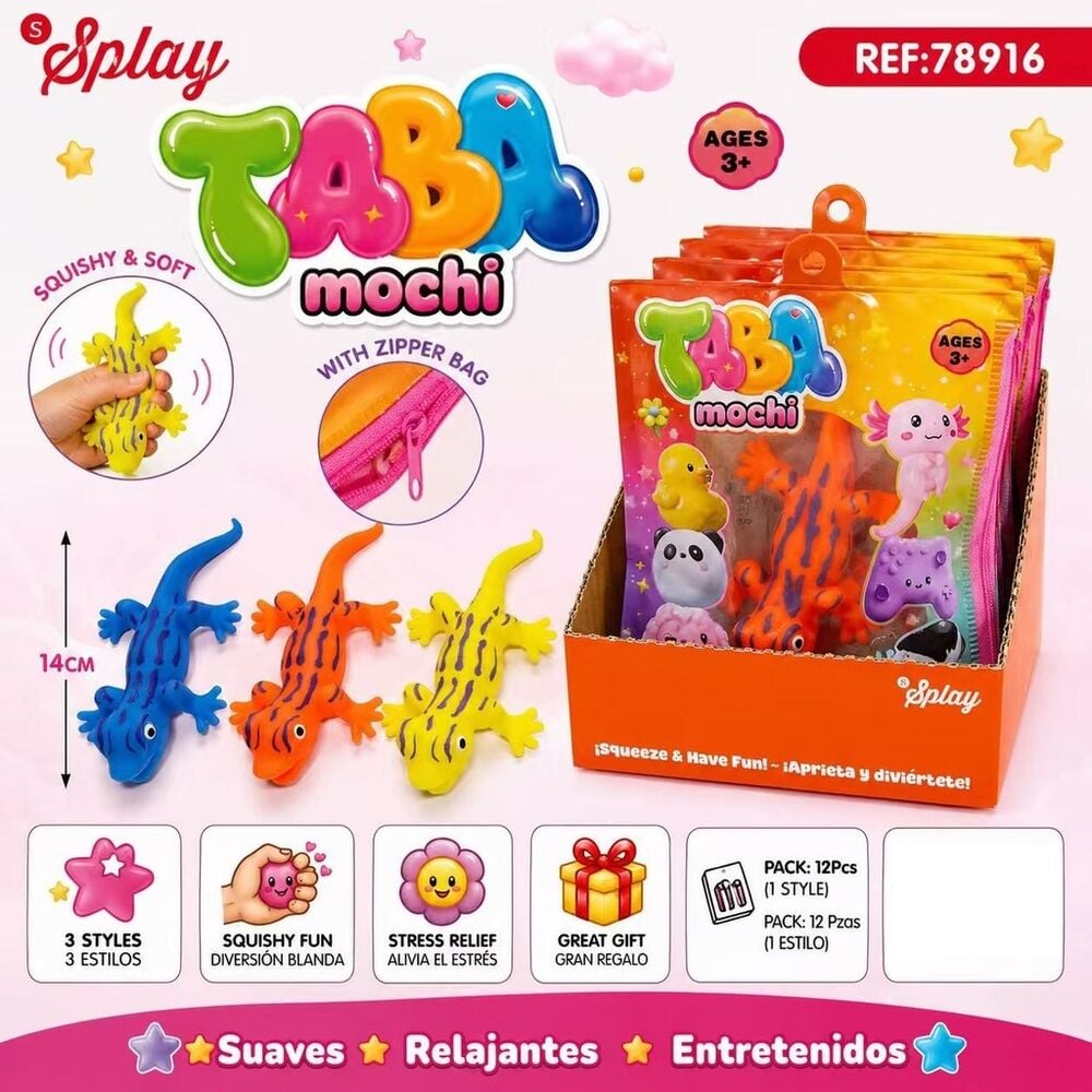 juguete antiestres taba mochi lagarto 14cm surtido