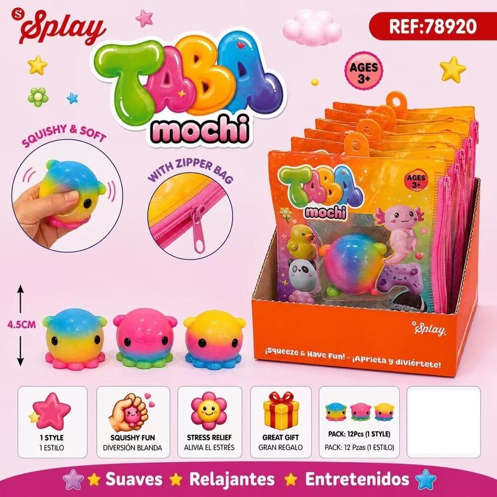 juguete antiestres taba mochi pulpo 4.5cm surtido