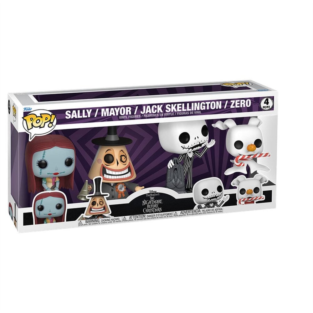 blister 4 figuras pop disney pesadilla antes de navidad