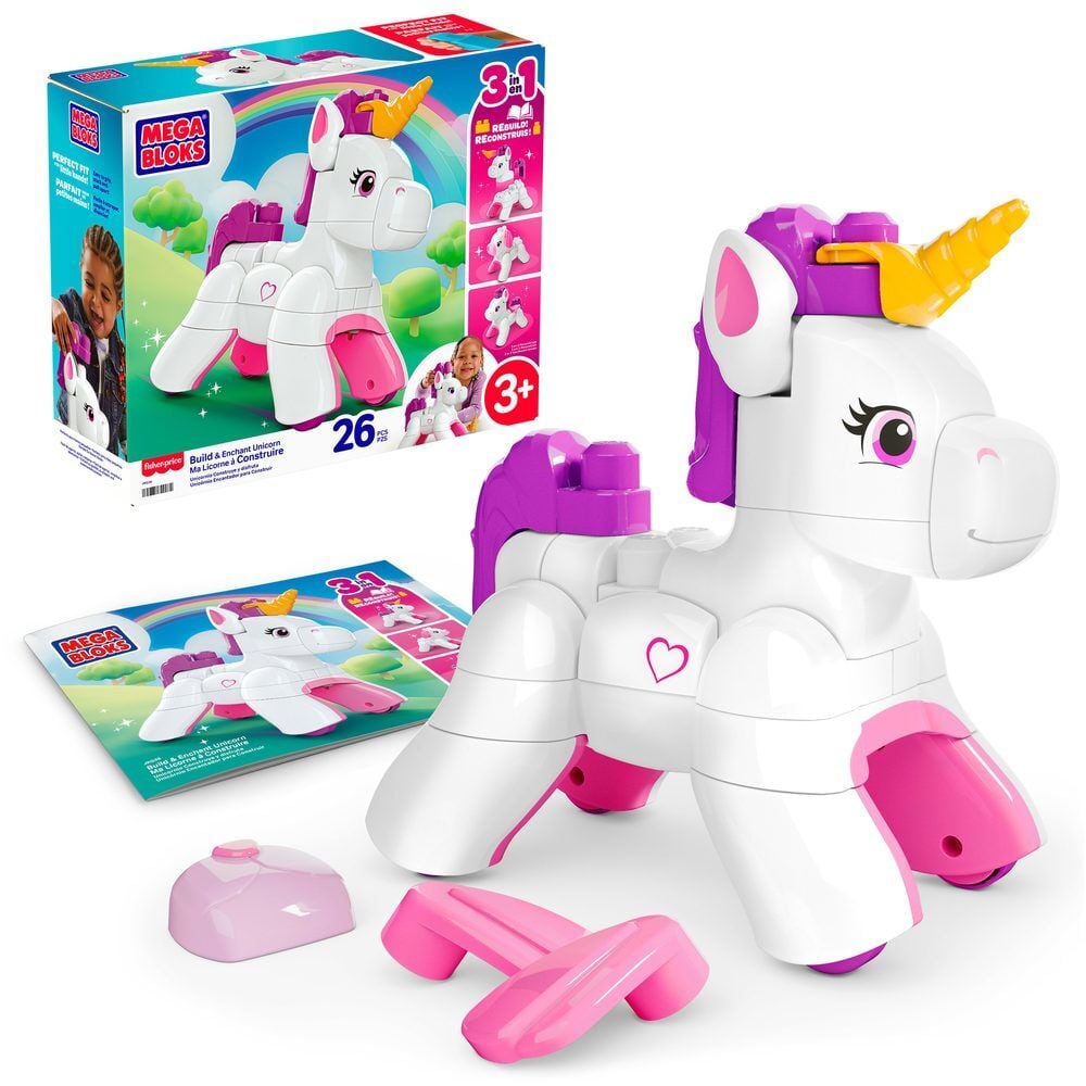 unicornio encantado bloques de construccion mega bloks