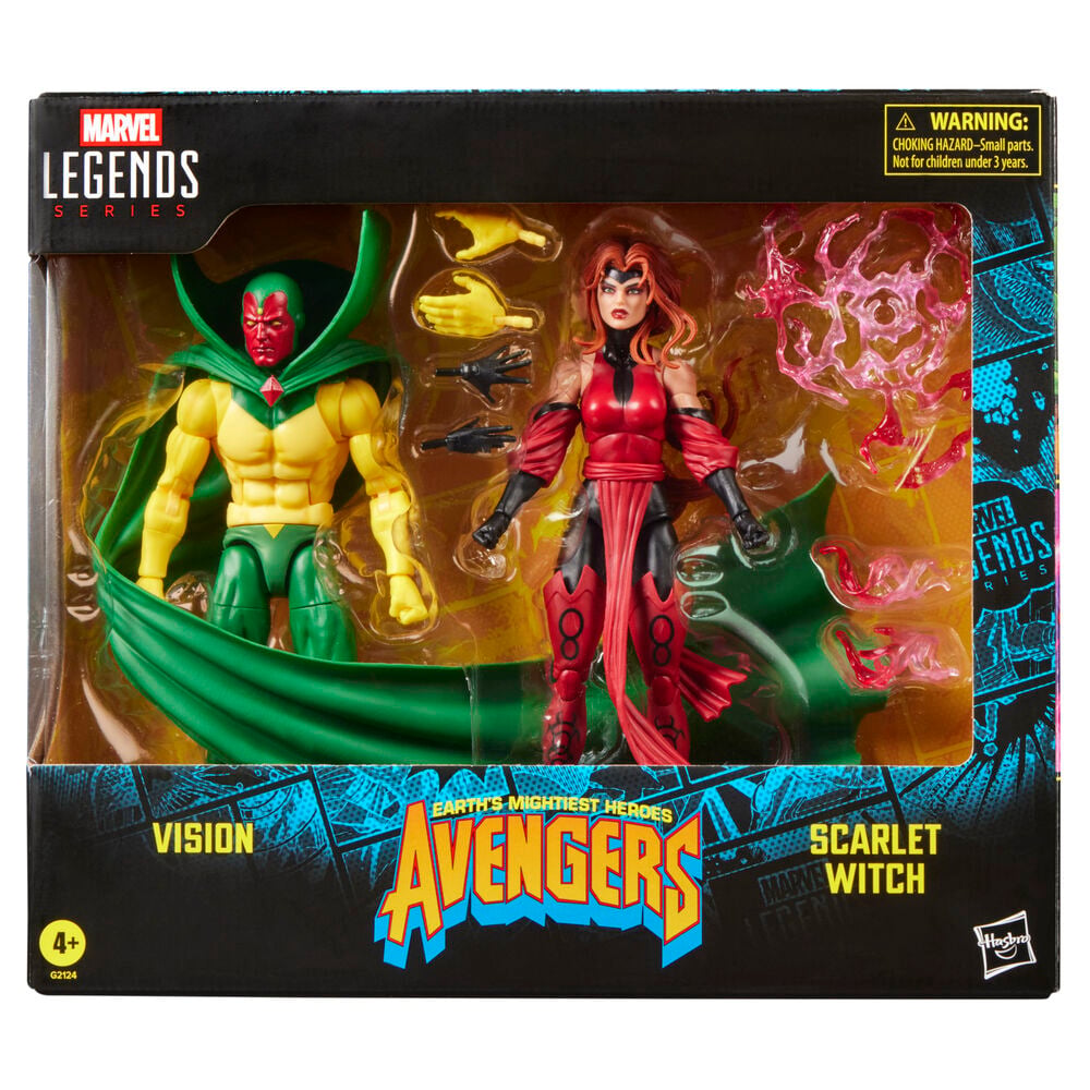 blister 2 figuras vision y scarlet with avengers earts mightiest heroes marvel legends series 15cm