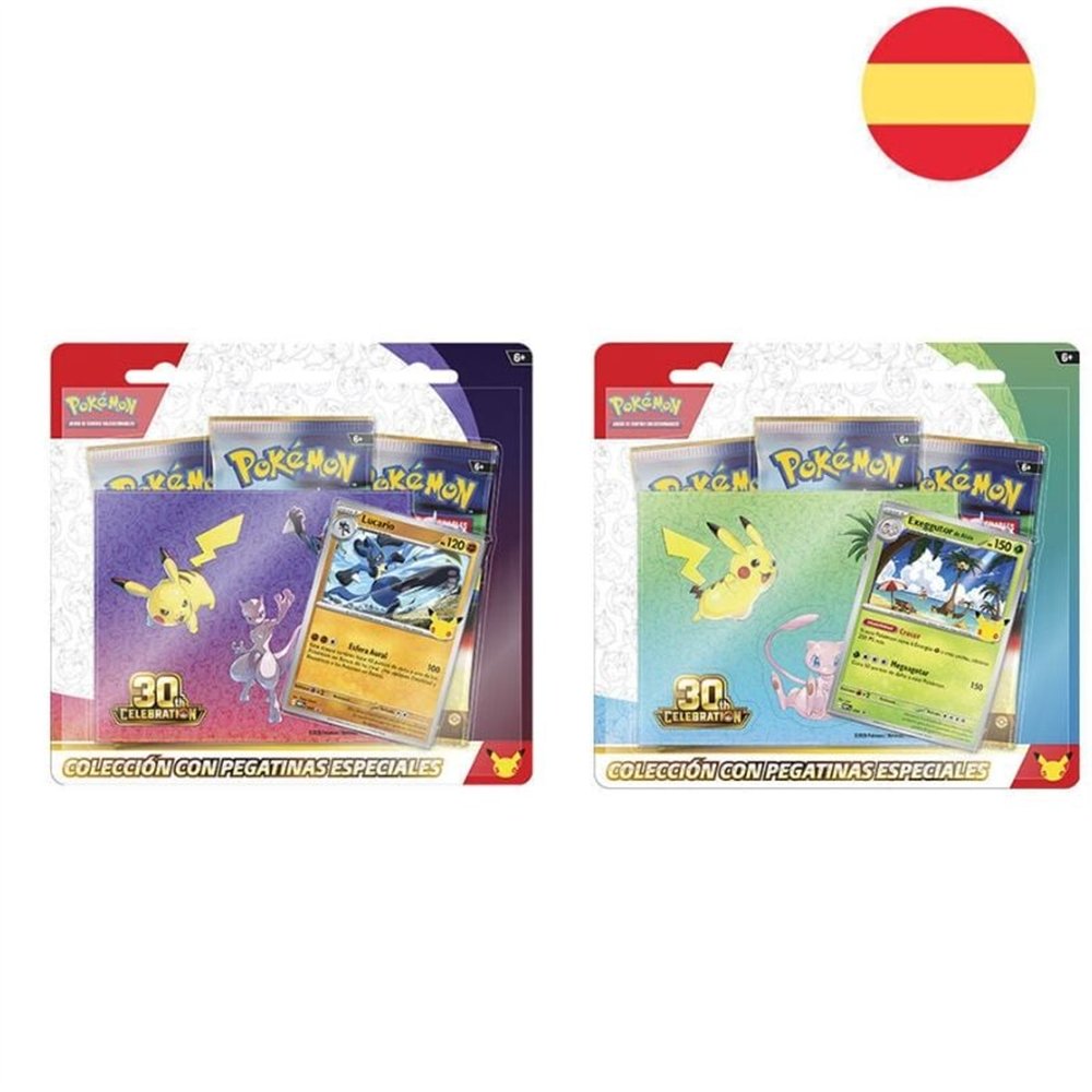 juego cartas tech sticker 30th aniversario pokemon español surtido