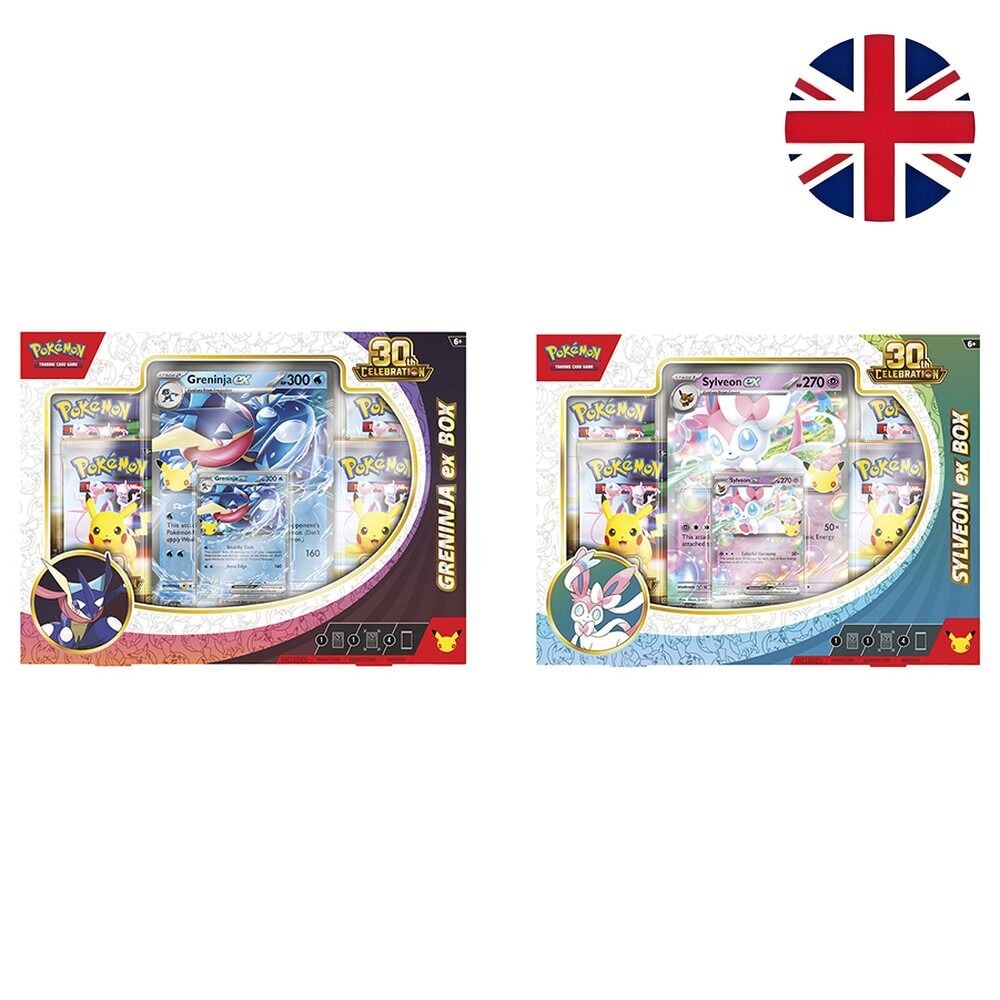blister juego cartas sylveon / greninja 30th aniversario pokemon ingles surtido