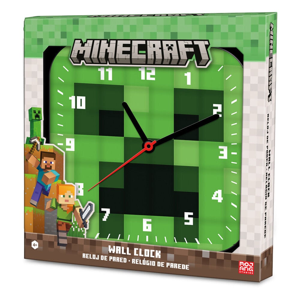 reloj pared minecraft