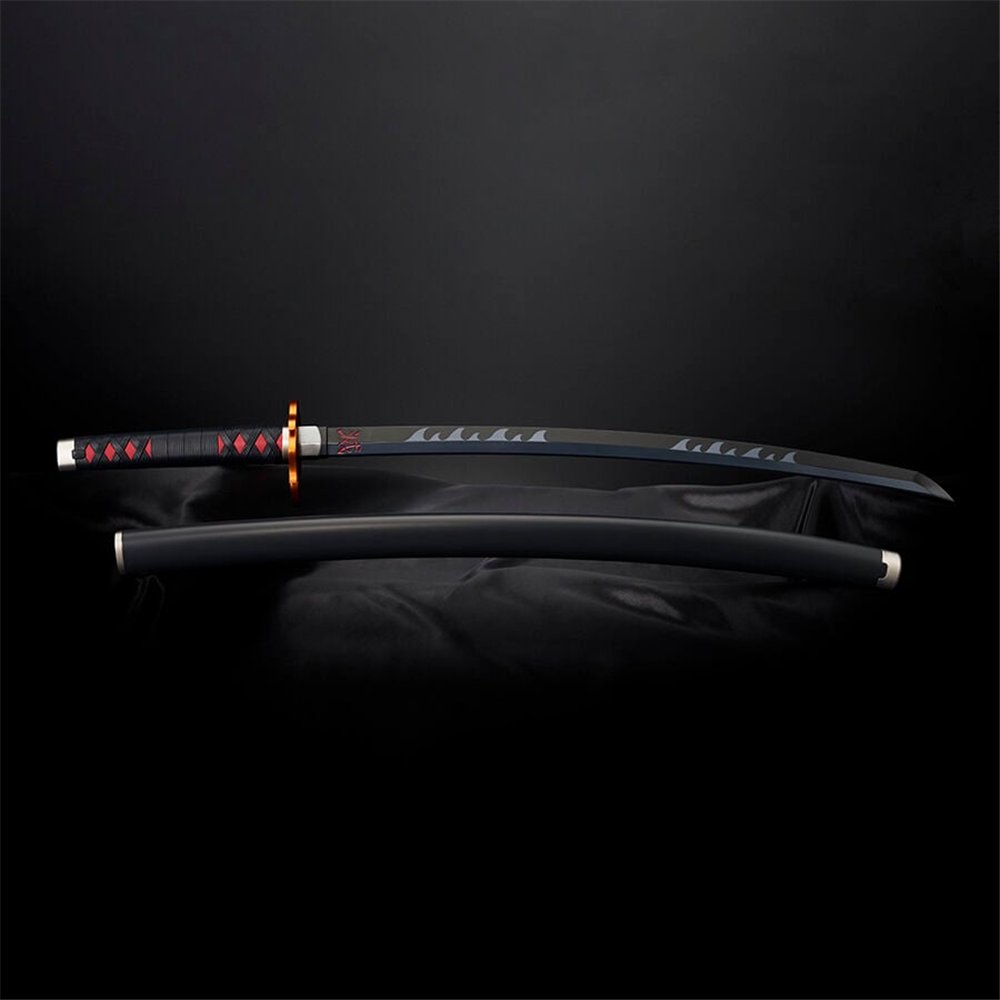 replica nichirin sword tanjiro kamado kyojuro rengokus sword guard demon slayer kimetsu no yaiba 88cm