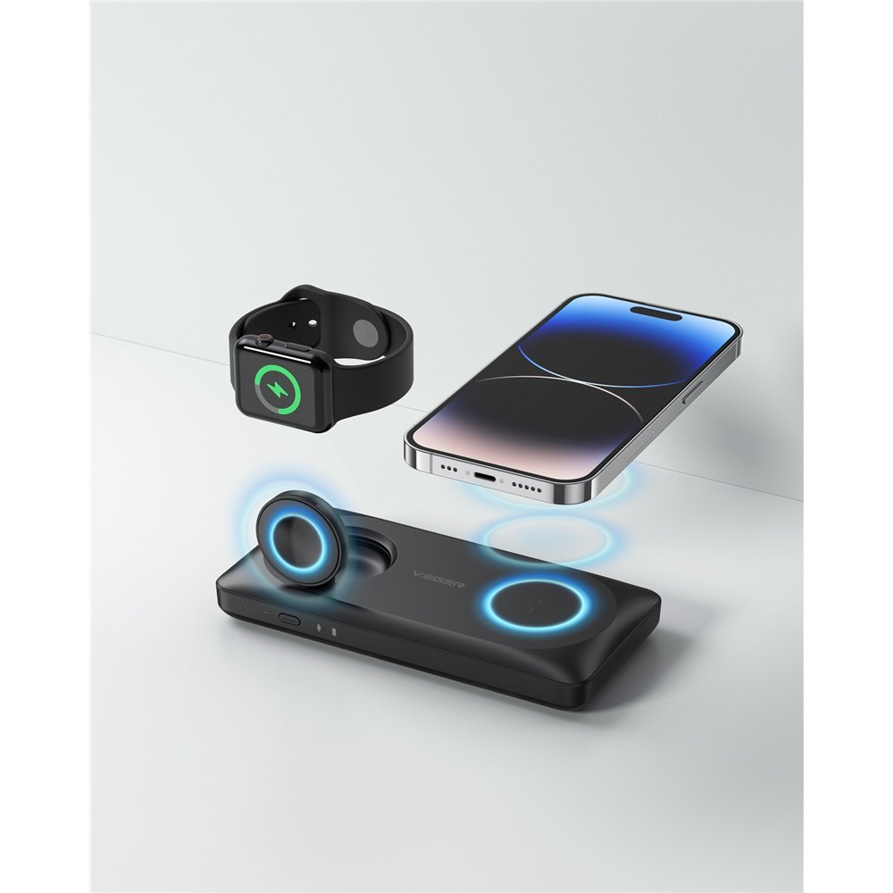 veger magmuti vg-w1156 1000mah powerbank magnetic wireless for ipod, iwatch, iphone