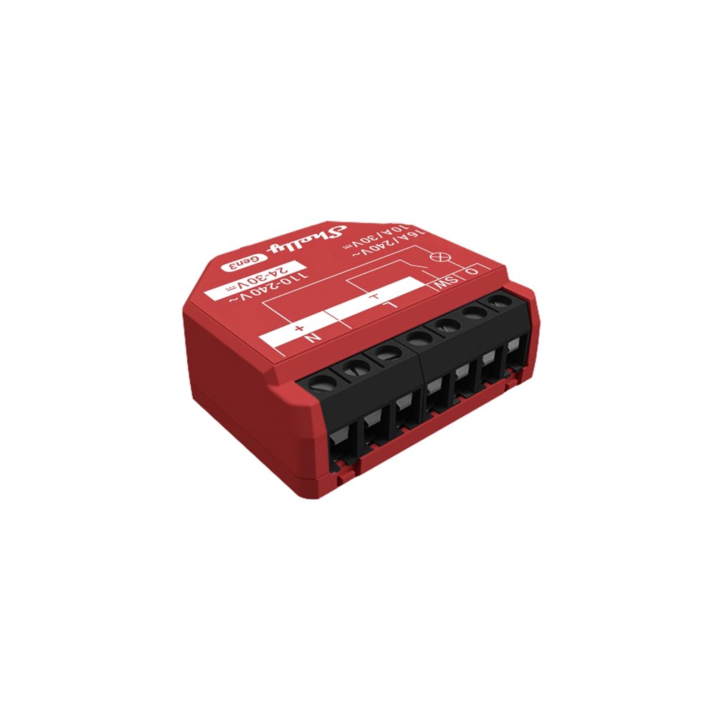 shelly 1pm gen3 interruptor inteligente rojo