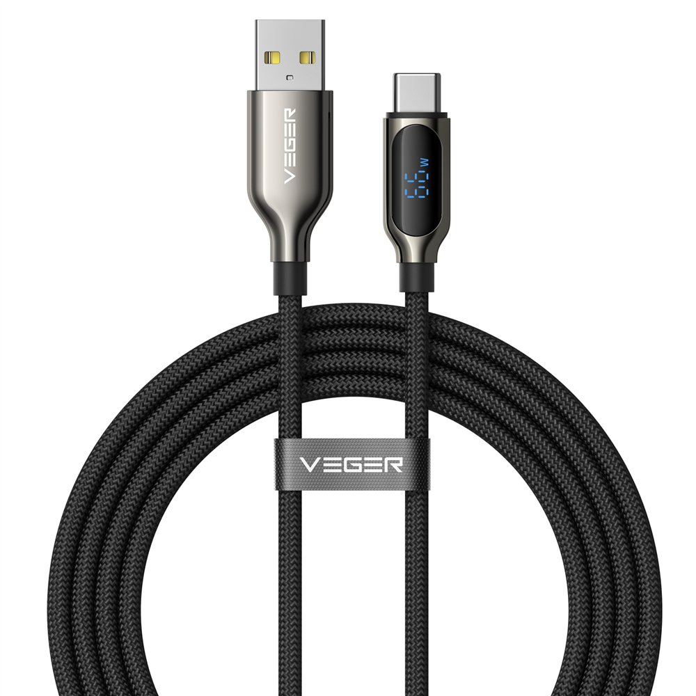 veger ac1-xhj cable usb usb 2.0 1,2 m usb a usb c 0,48 gbit/s 66 w negro