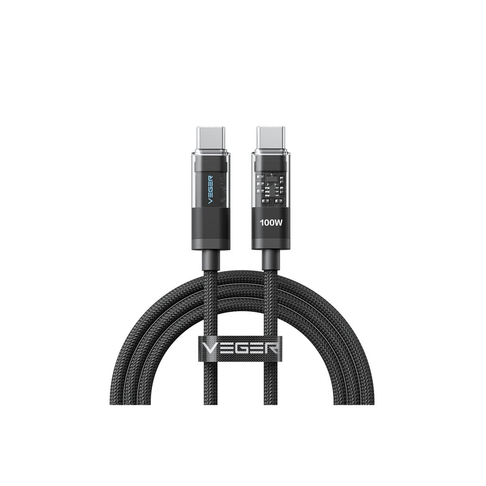 veger cable usb-c a usb-c carga rápida pd 100w