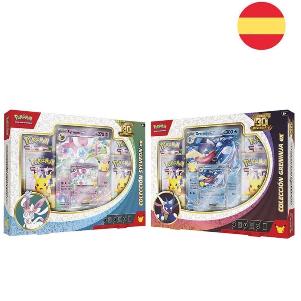 blister cartas sylveon / greninja 30th aniversario pokemon español surtido