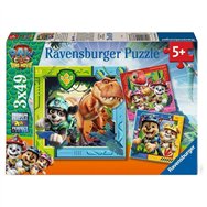 puzzle dino movie patrulla canina paw patrol 3x49pzs