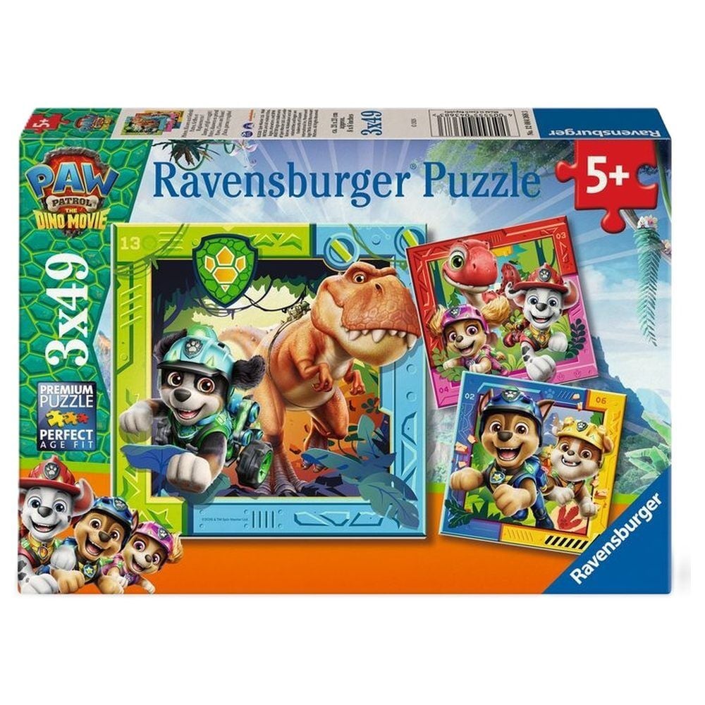 puzzle dino movie patrulla canina paw patrol 3x49pzs