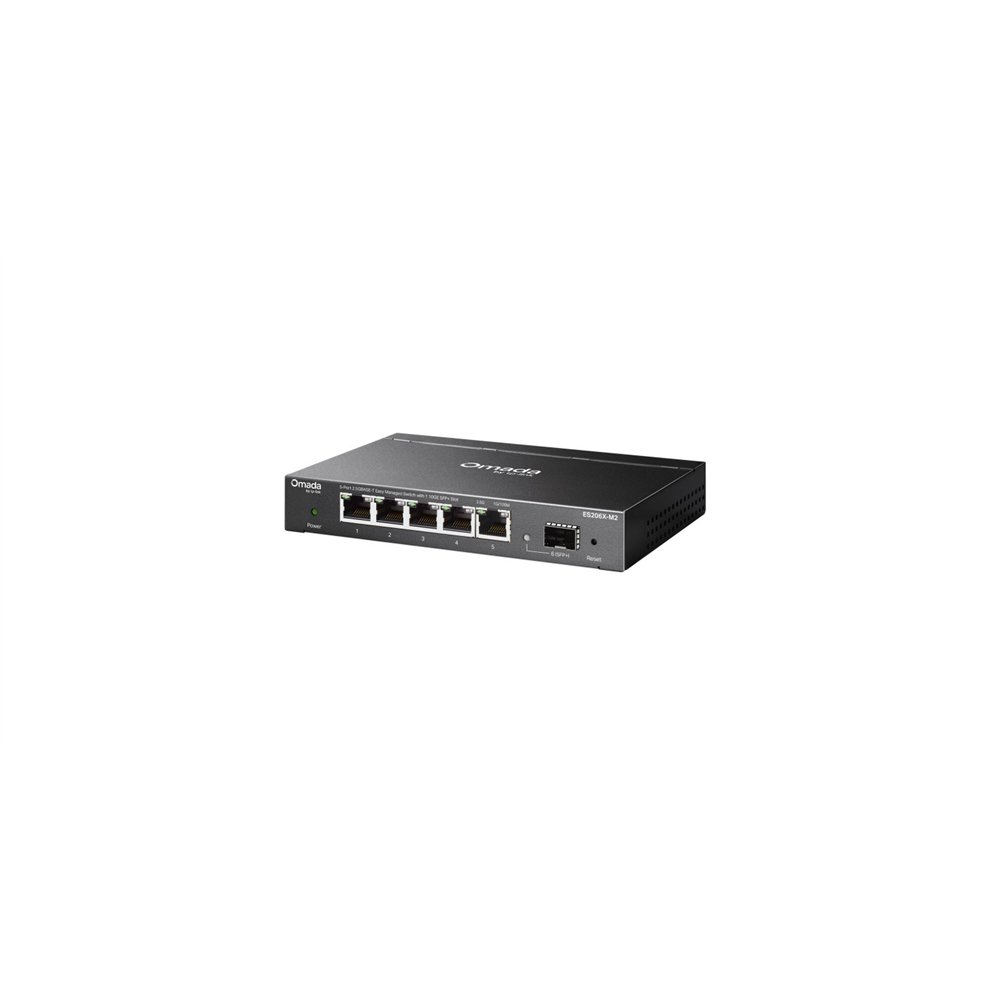tp-link omada es206x-m2 switch gestionado l2 2.5g ethernet (100/1000/2500) montaje en pared/escritorio negro