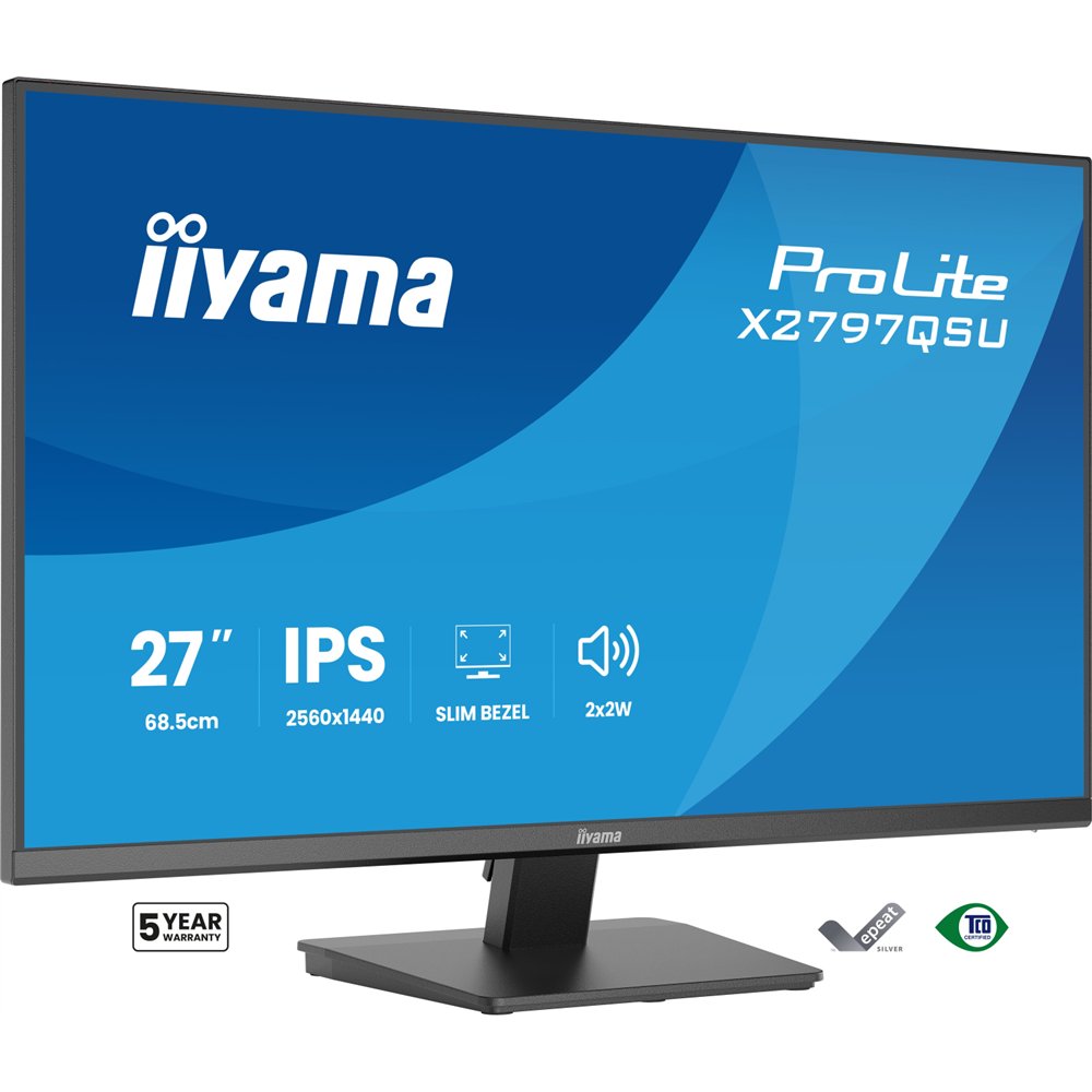 iiyama prolite x2797qsu-b1 pantalla para pc 68,6 cm (27") 2560 x 1440 pixeles quad hd led negro