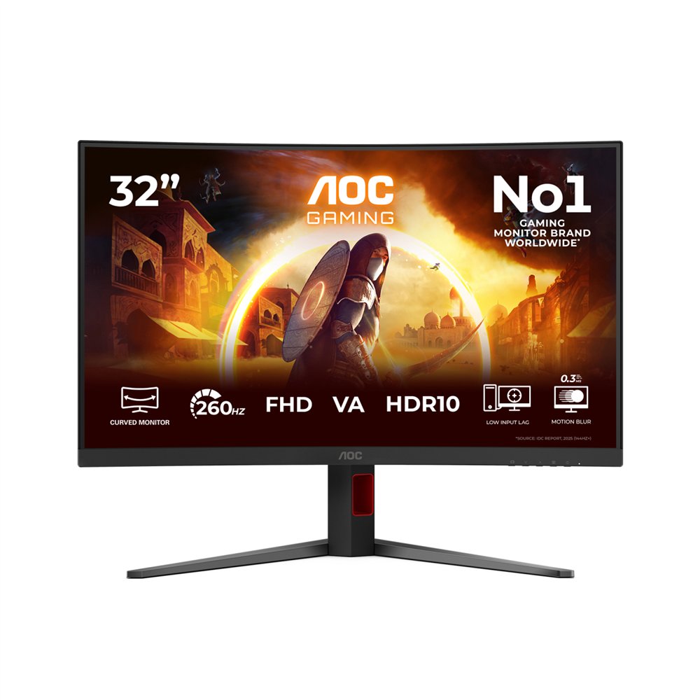 aoc g4 c32g4z pantalla para pc 80 cm (31.5") 1920 x 1080 pixeles full hd lcd negro, rojo