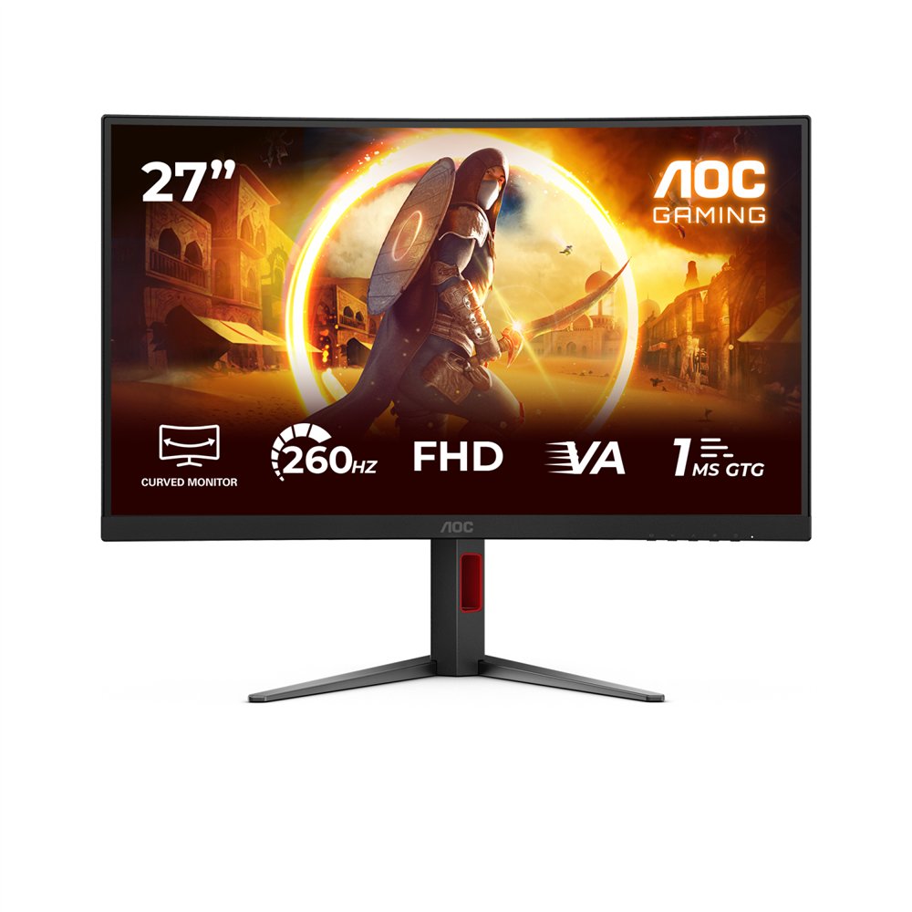aoc g4 c27g4z2 pantalla para pc 68,6 cm (27") 1920 x 1080 pixeles full hd lcd negro, rojo