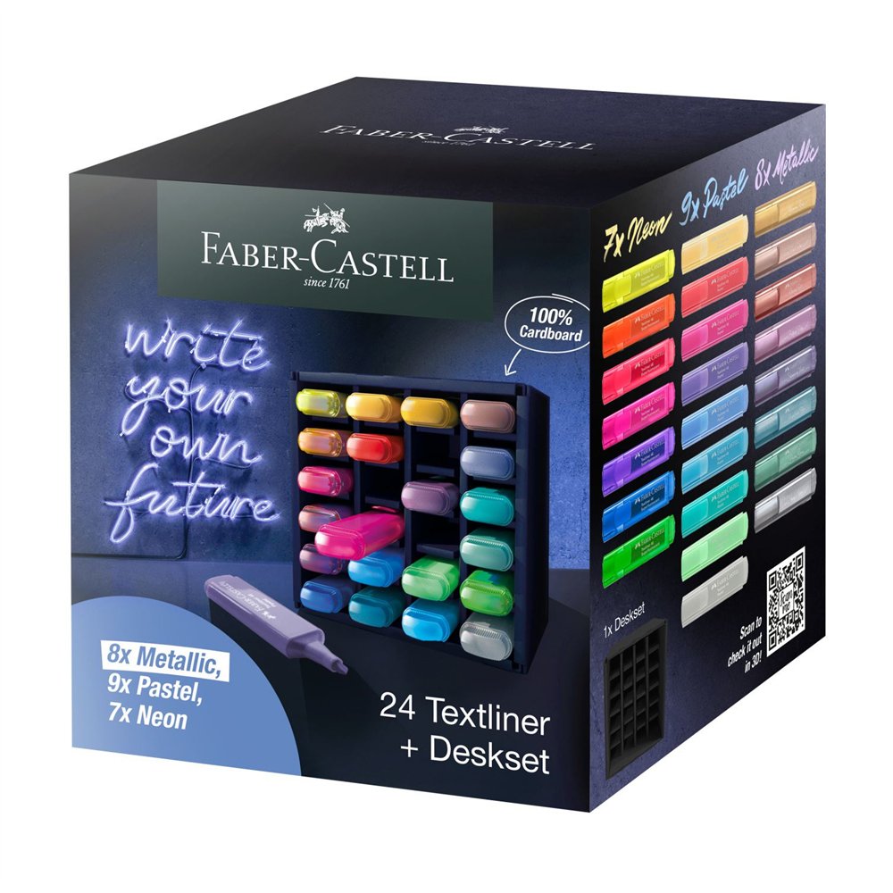 faber-castell 254602 marcador 24 pieza(s) punta de cincel multicolor