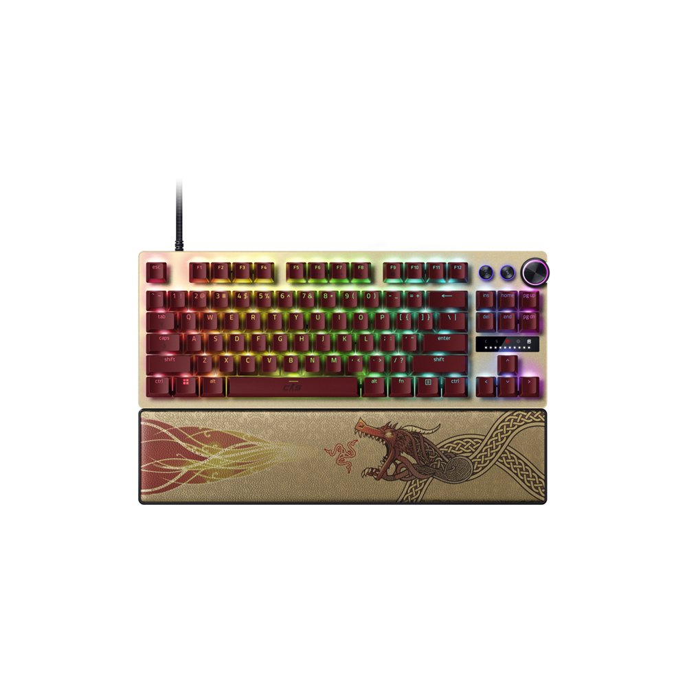 razer huntsman v3 pro tenkeyless teclado juego usb qwerty inglés internacional oro, amarillo