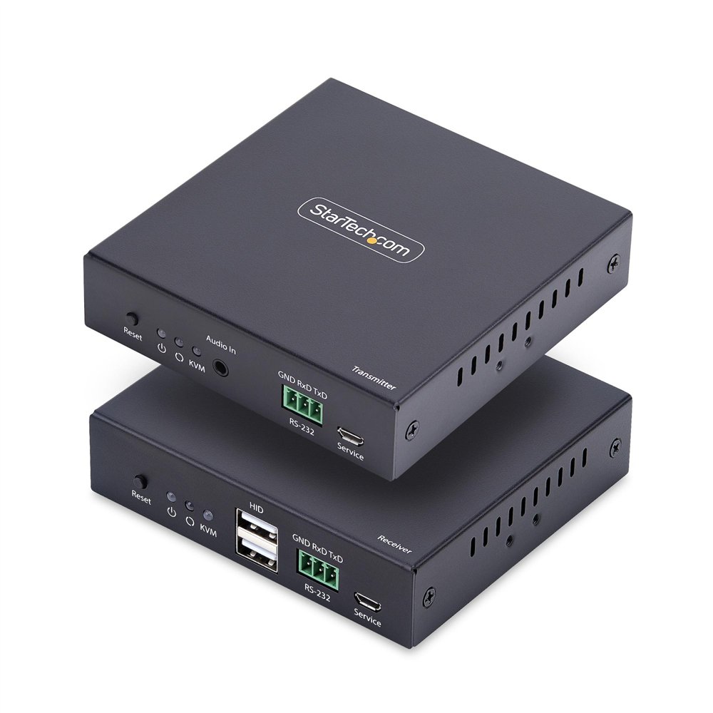 startech.com extensor kvm hdmi 4k 60hz por redes ethernet ip - alargador kvm hdmi y usb por ethernet - sin controladores - juego